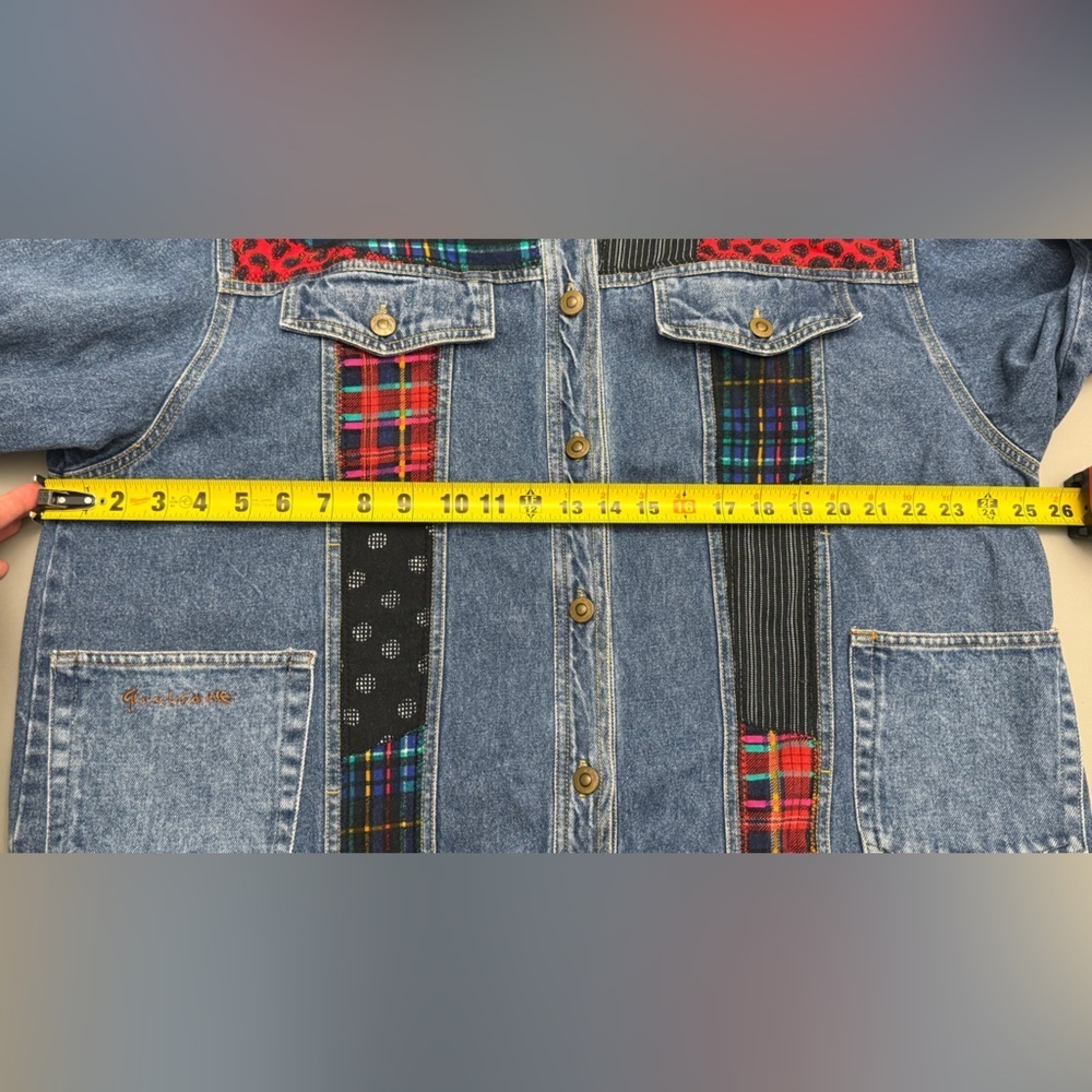 Vintage Carole Little Patchwork Denim Jacket – Size 18W Cotton - Picture 11 of 13